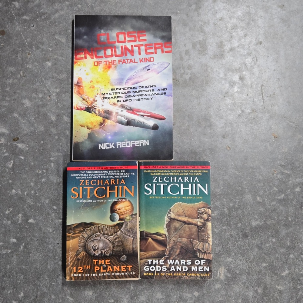 Zecharia Sitchin 12th Planet Wars Gods Men Nick Redfern UFO Books Lot of 3